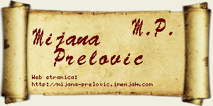 Mijana Prelović vizit kartica